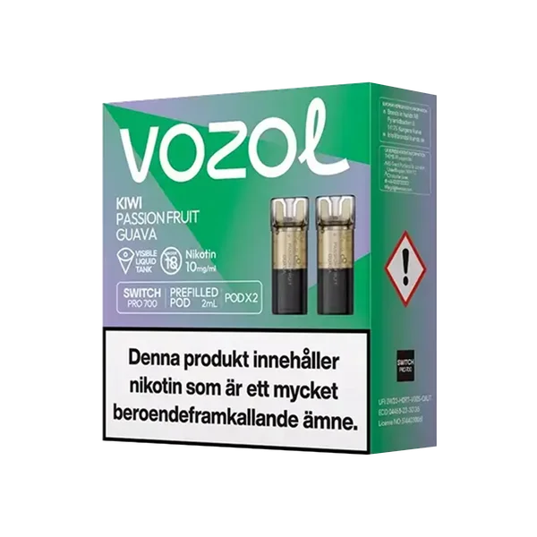 Vozol Kiwi Passionfruit Guava 10mg Pod 2-pack