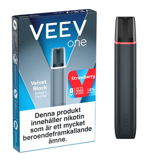 VEEV One Velvet Black Device + Pod Strawberry