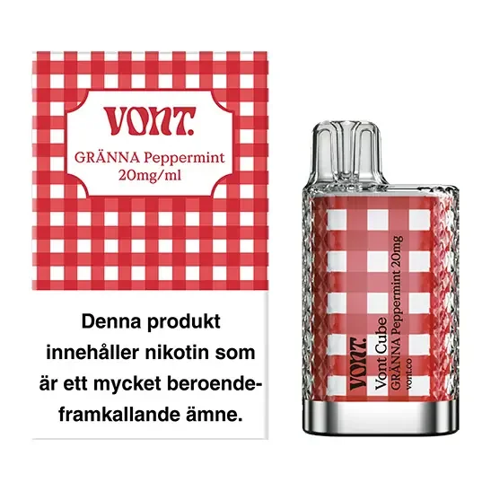 VONT Cube GRÄNNA Peppermint – Engångsvape med pepparmint
