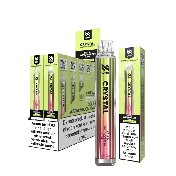 N One Crystal Vape Vattenmelon & Kiwi - Sour Watermelon Kiwi 20mg - 10 pack