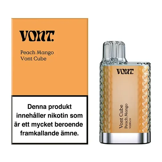 Vont Cube Vape Persika & Mango - Peach Mango 20mg - 10 pack