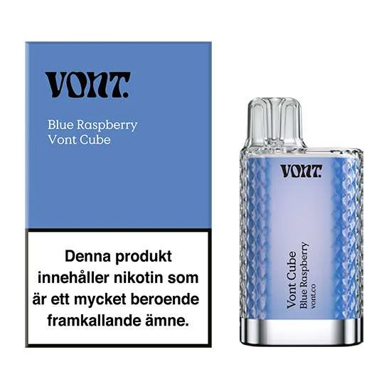 Vont Cube Vape Blåbär & Hallon - Blue Raspberry 20mg - 10 pack