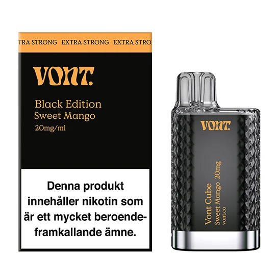 Vont Cube Vape Mango & Mandarin - Black Edition Sweet Mango 20mg - 10 pack