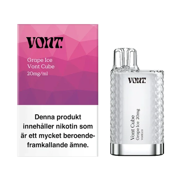 Vont Cube Vape Vindruvor - Grape Ice 20mg - 10 pack