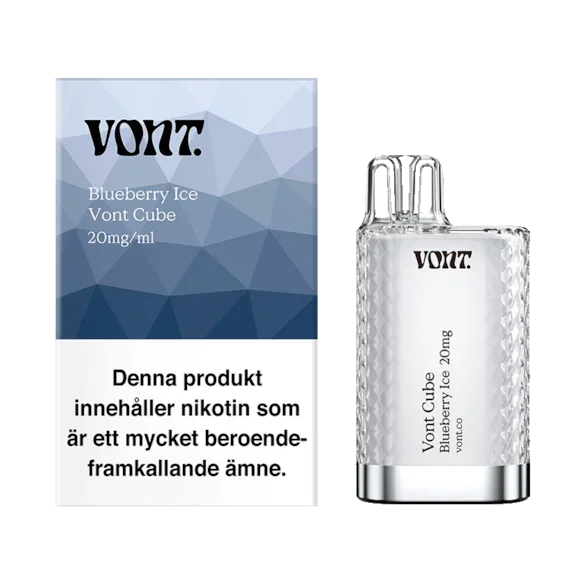 Vont Cube Vape Blåbär - Blueberry Ice 20mg - 10 pack